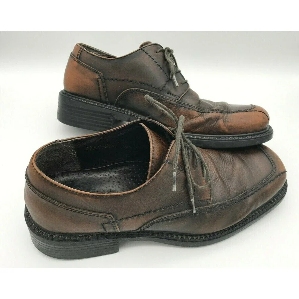 Bass Albee Leather Dress Shoes Two Tone Brown Lace Up Oxford Career Casual Sz 9M